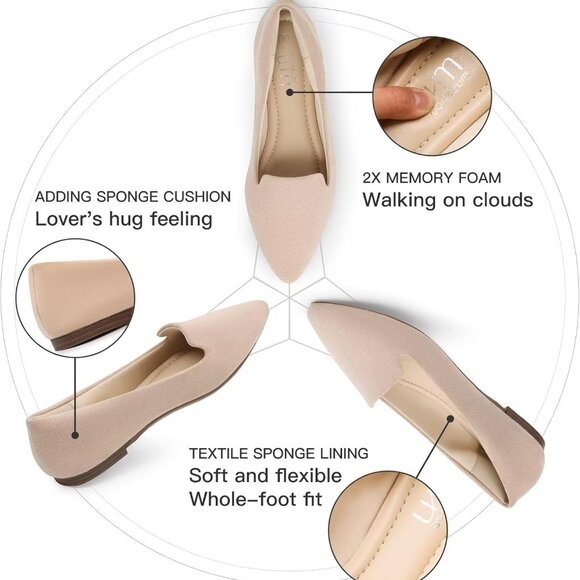 Flat Shoes Women Comfortable Slip on Women's Flats - Picture 3 of 6